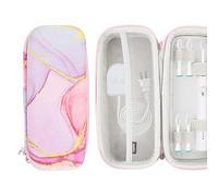 Kingshion Funda de viaje para cepillo de dientes compatible con Oral-B Pro 1000, 2000, 3000, 3500, 1500/ para cepillo de dientes eléctrico Philips Sonicare ProtectiveClean 4100 5100 con bolsillo de