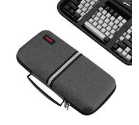 Kingshion Funda rígida para teclado al 75 %, funda rígida de almacenamiento de viaje para teclado portátil de 84 teclas, compatible con Keychron K2, Logitech POP, gris oscuro