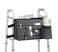 Kingshion Walker Bag Walkers Basket Accessories Walker Attachment, Handicap Basket Pouch for Mobile Accessories Bags are the best gifts for the ancianos, their Friends and Family (gris)