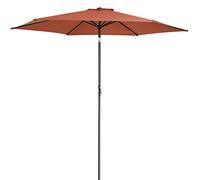 Kingsleeve® Sombrilla Ø300cm Aluminio Manivela Protección UV80+ Orientable Jardín Parasol Balcón Terracota