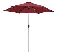 Sombrilla terraza Florida roja 300cm luces solares LED