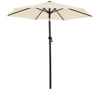 Kingsleeve® Sombrilla de Jardín Ø 200cm Protección UV 80+ Funda Protectora Manivela Parasol Grande Balcón Crema