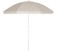 Kingsleeve Sombrilla de Playa Jardín 180cm Parasol Patio Terraza Inclinable Ajustable Protección UV50+ Crema