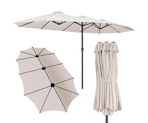 Kingsleeve® Sombrilla Grande Doble XXL 460x270cm Parasol Jardín Protección UV 80+ Funda Protectora Terraza