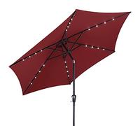 Kingsleeve® Sombrilla LED 270cm Protección UV80+ Parasol Terraza Jardín Balcón Incl. Funda Protectora