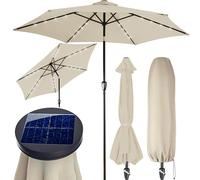 Kingsleeve® Sombrilla LED 270cm Protección UV80+ Parasol Terraza Jardín Balcón In unda Protectora