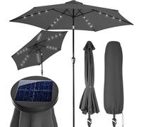 Kingsleeve® Sombrilla LED 270cm Protección UV80+ Parasol Terraza Jardín Balcón Incl. Funda Protectora