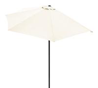 Kingsleeve® Sombrilla Semicircular Patio Balcón 2,7m Protección UV80+ Parasol Terraza Manivela Suave Crema