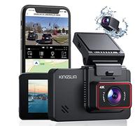 Kingslim 4K Dash CAM with Wi-Fi GPS, Front 4K/2.5K Rear 1080P Dual Dash Camera for Cars, 3" IPS Touchscreen FOV Dashboard Camera with Sony Starvis Sensor, Support 256GB MAX - D4
