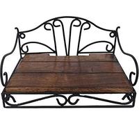 Kingsman Store - Estante de pared de madera y hierro forjado, soporte multiusos de madera para cable, router WiFi, DTH o módem, soporte rectangular para teléfono fijo y DVD