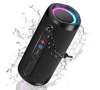 KingSom Altavoz Portátil Bluetooth 5.3, Inalámbrico Potente Con Luz LED de Color, Graves Potentes, Impermeable TWS, 24H de Reproducción, Sonido Estéreo, Apoya TF, AUX, Para Exterior