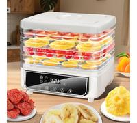 KingSom Deshidratador de Alimentos, 5 Bandejas Ajustables en Altura, Deshidratadoras con Control de Temporizador a 72 Horas y Temperatura 35-70°C, Deshidratador de Frutas y Verduras, 4 Modos, Sin BPA