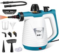 KingSom Vaporeta Limpieza Hogar, Vaporeta de Mano, Limpiador de Vapores Portátil de Usos Múltiples con 10 Accesorios para la Eliminación de Manchas,Limpiador a Vapor Sofá,Steam Cleaner con Cable de 3m