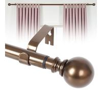 KINGSOW Barras de cortina extensibles de bronce: barras de cortina ajustables que se extienden una sola barra de cortina de 120-210 cm para cortinas con ojales