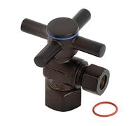 Kingston Brass CC43105DX Concord 1/2" IPS x 3/8" O.D. Válvula de parada de ángulo de giro de cuarto, bronce aceitado