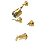 Kingston Brass KBX8147EFL Centurion Two-Handle Tub and Shower Faucet, Brushed Brass