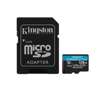 Kingston Canvas Go Plus microSDXC Tarjeta de Memoria Gen4 200MB/s A2 U3 V30 128GB con Adaptador-SDCG4/128GB