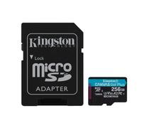 Kingston Canvas Go Plus microSDXC Tarjeta de Memoria Gen4 200MB/s A2 U3 V30 256GB con Adaptador-SDCG4/256GB