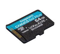 Kingston Canvas Go! Plus microSD Tarjeta de Memoria Categoria 10, UHS-I 64GB microSDXC 170R A2 U3 V30 Single Pack sin ADP