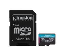 Kingston Canvas Go Plus microSDXC Tarjeta de Memoria Gen4 200MB/s A2 U3 V30 128GB con Adaptador-SDCG4/128GB
