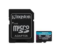 Kingston Canvas Go Plus microSDXC Tarjeta de Memoria Gen4 200MB/s A2 U3 V30 256GB con Adaptador-SDCG4/256GB