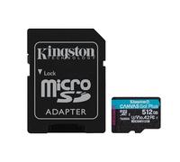 Kingston Canvas Go Plus microSDXC Tarjeta de Memoria Gen4 200MB/s A2 U3 V30 512GB con Adaptador-SDCG4/512GB