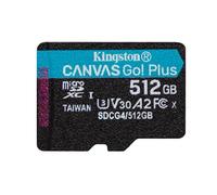 Kingston Canvas Go Plus microSDXC Tarjeta de Memoria Gen4 200MB/s A2 U3 V30 512GB Paquete Individual sin ADP-SDCG4/512GBSP