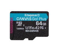 Kingston Canvas Go Plus microSDXC Tarjeta de Memoria Gen4 200MB/s A2 U3 V30 64GB Paquete Individual sin ADP-SDCG4/64GBSP