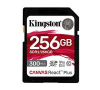 Kingston Technology 256GB Canvas React Plus SDXC UHS-II 300R/260W U3 V90 for Full HD/4K/8K