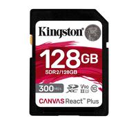 Kingston Tarjeta de memoria SDXC Canvas React Plus de 128 GB UHS-II 300R/260 W U3 V90 para Full HD/4K/8K, SDR2/128 GB