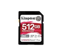 Tarjeta de memoria Kingston Canvas React Plus 512GB SDXC UHS-II V60 280MB/s