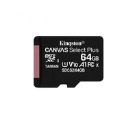 Kingston Technology Paquete de una tarjeta micSDXC Canvas Select Plus 100R A1 C10 de 64 GB sin ADP