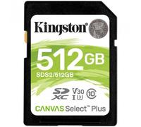 Kingston Technology Tarjeta SDXC Canvas Select Plus 100R C10 UHS-I U3 V30 de 512 GB