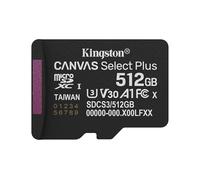 Tarjeta microSD Kingston Canvas Select Plus 512GB UHS-I 150MB/s A1 V30 U3 Negra