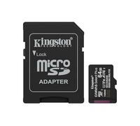 Kingston Technology - 64GB microSDXC Canvas Select Plus Gen3 100MB/s A1 (Incluye adaptador de SD)