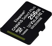 Kingston Technology Paquete de una tarjeta micSDXC Canvas Select Plus 100R A1 C10 de 256 GB sin ADP