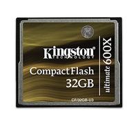 Kingston CF/32GB-U3 - Tarjeta de Memoria CompactFlash Ultimate de 32 GB, 600x
