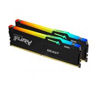 Kingston FURY Beast Negro RGB 32GB (2x16GB) 5200MT/s DDR5 CL40 DIMM Memoria gamer para Ordenadores de sobremesa Kit de 2 - KF552C40BBAK2-32