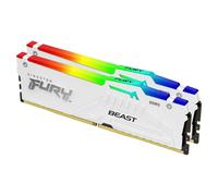 Kingston FURY Beast Blanco RGB XMP 64GB 6000MT/s DDR5 CL30 DIMM Memoria gamer para Ordenadores de sobremesa Kit de 2 - KF560C30BWAK2-64