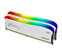Kingston FURY Beast White RGB Special Edition 16GB 3600MT/s DDR4 CL17 DIMM Desktop Memory (Kit of 2) - KF436C17BWAK2/16