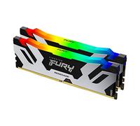 Kingston FURY Renegade DDR5 RGB Plata - Negro XMP 96GB (2x48GB) 6400MT/s CL32 DIMM Memoria gamer para Ordenadores de sobremesa Kit de 2 - KF564C32RSAK2- 96