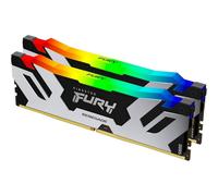 Kingston FURY Renegade DDR5 RGB Plata - Negro XMP 96GB (2x48GB) 6400MT/s CL32 DIMM Memoria gamer para Ordenadores de sobremesa Kit de 2 - KF564C32RSAK2- 96