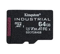 Kingston Industrial microSD -64GB microSDHC Industrial C10 A1 pSLC Tarjeta en un único paquete sin adaptador - SDCIT2/64GBSP