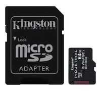 Kingston Industrial MicroSDXC 64GB UHS-I U3 V30 Clase 10 + Adaptador SD
