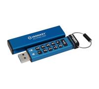 Kingston Ironkey Keypad 200 128GB Unidad Flash USB Cifrada | Teclado Alfanumérico | Acceso Multi-Pin | XTS-AES 256-bit | FIPS 140-3 Nivel 3 Certificado (Pendiente) | IKKP200/128GB, Azul