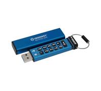 Kingston Ironkey Keypad 200 256GB Unidad Flash USB Cifrada | Teclado Alfanumérico | Acceso Multi-Pin | XTS-AES 256-bit | FIPS 140-3 Nivel 3 Certificado (Pendiente) | IKKP200/256GB, Azul