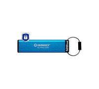Kingston IronKey Keypad 200C 128GB USB-C Llavero Seguro FIPS 140-3 AES-256 280MB/s IP68 Teclado PIN, Resistente Agua y Polvo, Color Azul