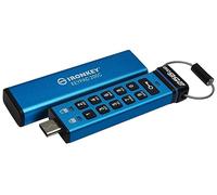 Kingston Ironkey Keypad 200C 256GB Unidad Flash USB Cifrada | Teclado Alfanumérico | Acceso Multi-Pin | XTS-AES 256-bit | FIPS 140-3 Nivel 3 Certificado (Pendiente) | IKKP200C/256GB, Azul