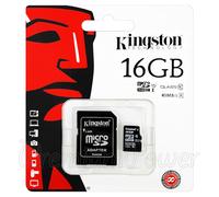 Kingston Micro SDHC 16GB Memoria 10 UHS-I Flash 45MB/S Adaptador Genuino