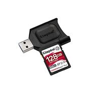 Kingston MLPR2/128 GB Tarjeta SD + Lector de Tarjeta (128 GB SDXC React Plus SDR2 + MLP Lector SD)